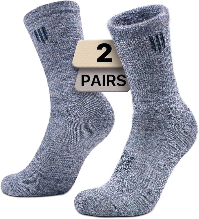 Alpaca Wool Micro Crew Hiking Socks Midweight Moisture Wicking Anti-blister Cushioned
