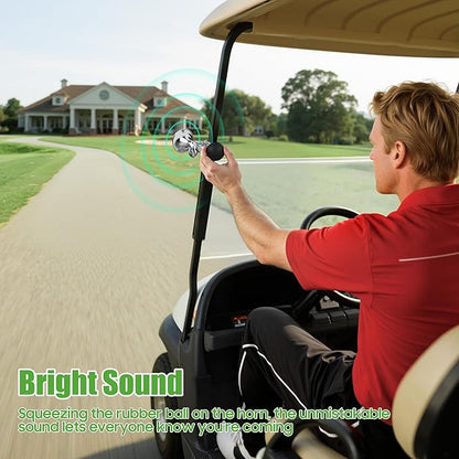 10L0L Golf Cart Bugle Horn, Retro Chrome Snail Air Horn for Yamaha, EZGO, Club Car | Loud & Classic Safety Horn | Universal Fit for Golf Carts, Bikes, Boats | Stainless Steel & Weatherproof