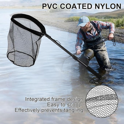 Floating Fishing Net, Foldable for Easy Storage, Retractable, Ideal for Bass, Trout, Kayak & Boat Fishing, Easy Catch & Release