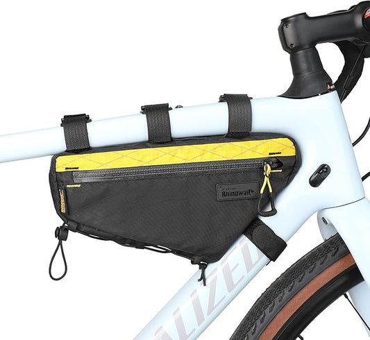 Bicycle Frame Bag Bike Triangle Bag Waterproof Bike Bag 1.7L with Dual Side Mesh Pockets for MTB Road Bike Cycling Commuting and Outdoor Adventures