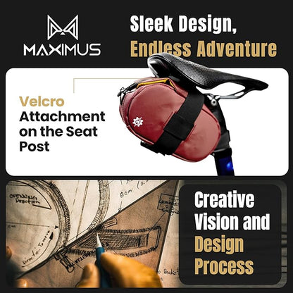 Lumiere & Co. Maximus Magnetic Bike Seat Bag – Quick-Attach Saddle Bag with AquaGuard Zippers, Secure Under-Seat Storage for Cycling Gear & Accessories