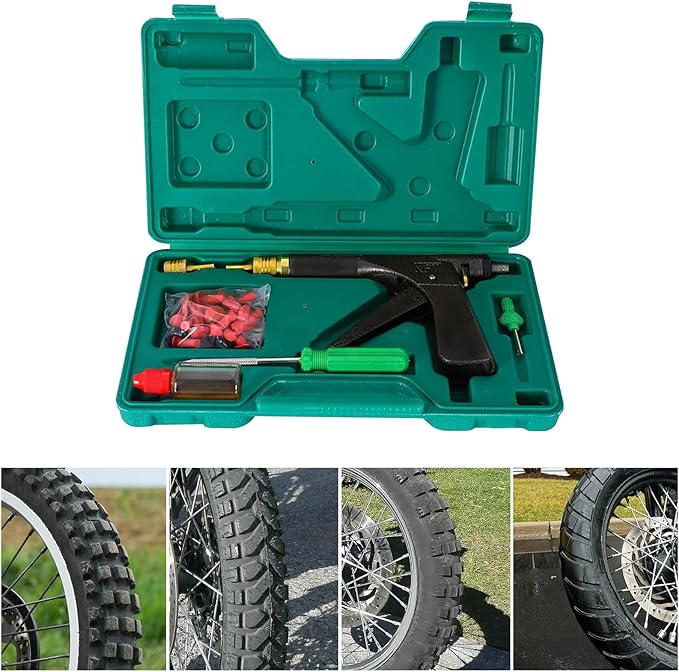 VideoPUP Tire Repair Kit, Tire Plug Kit Heavy Duty Professional, Deluxe Tubeless Tire Plugger Repair Kit with Mushroom Plug for Motorcycle, Truck, ARB, ATV, Tractor, RV, SUV, Trailer