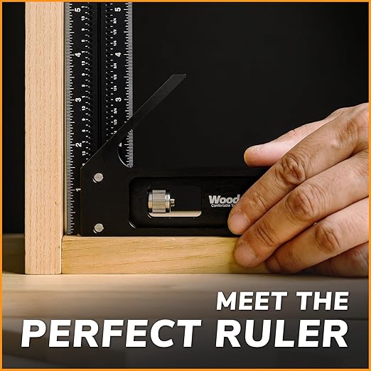Upgraded Precision Square for Woodworking – 8 Inch Triangle Ruler with Side Scale | CNC-Machined Aluminum Layout Tool | 90 Degree Right Angle Framing & Marking Square