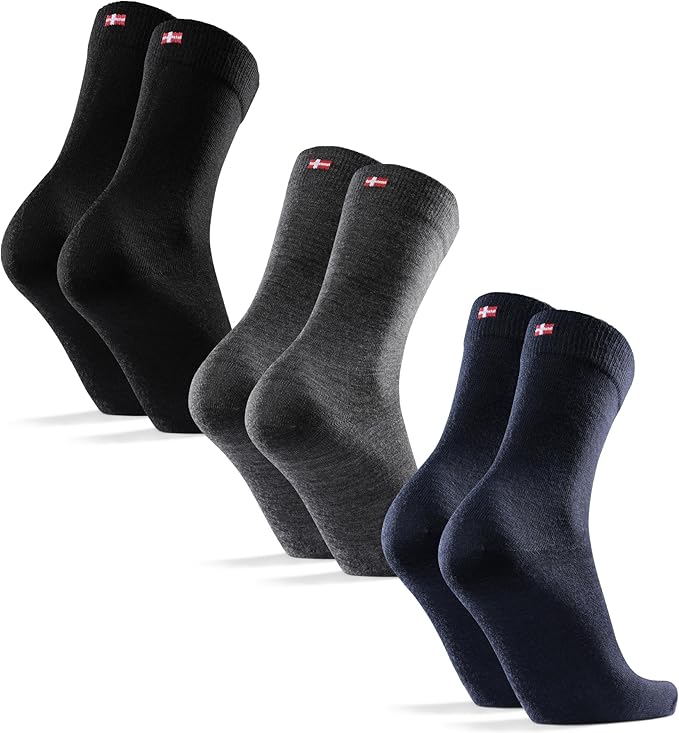 DANISH ENDURANCE Hiking Socks, Lightweight, Merino Wool Socks for Men & Women, Moisture Wicking & Thermal, 1 or 5 Pack