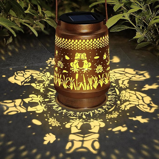 Solar Lanterns Outdoor Waterproof Hanging Solar Lights, Frog Garden Decor Birthday Gifts for Women Mom, Hanging Metal Garden Lights for Yard Patio Lawn Landscape,Gifts for Mother's Day