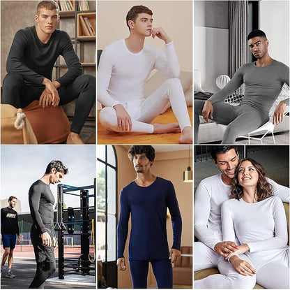 WEERTI Thermal Underwear for Men Long Johns with Fleece Lined Base Layer Men Cold Weather Top Bottom
