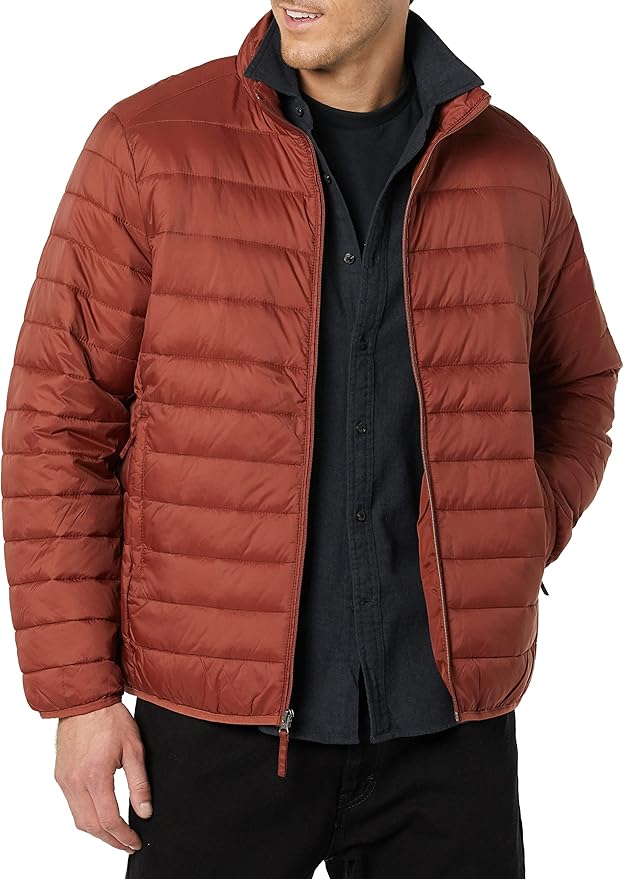 Amazon Essentials Men's Packable Lightweight Water-Resistant Puffer Jacket (Available in Big & Tall)