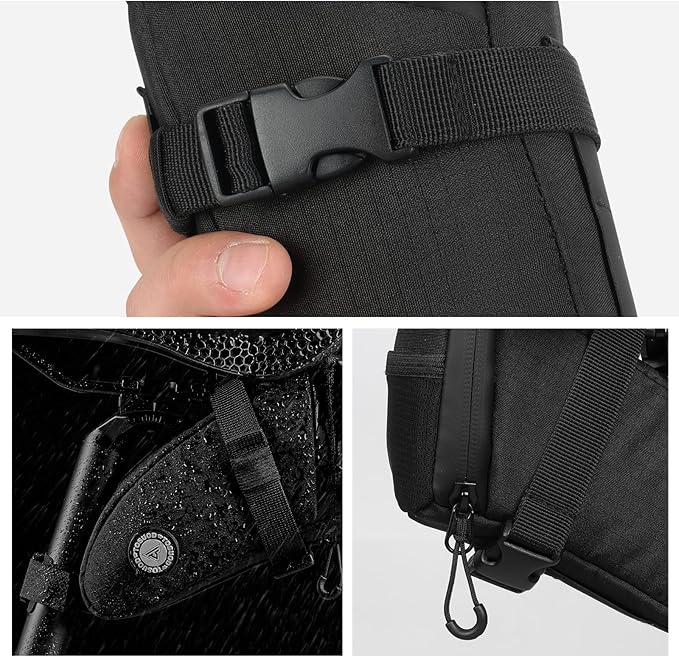 Waterproof Bike Saddle Bag | 1.2L Under-Seat Pack with Taillight Mount & Tool-Free Straps