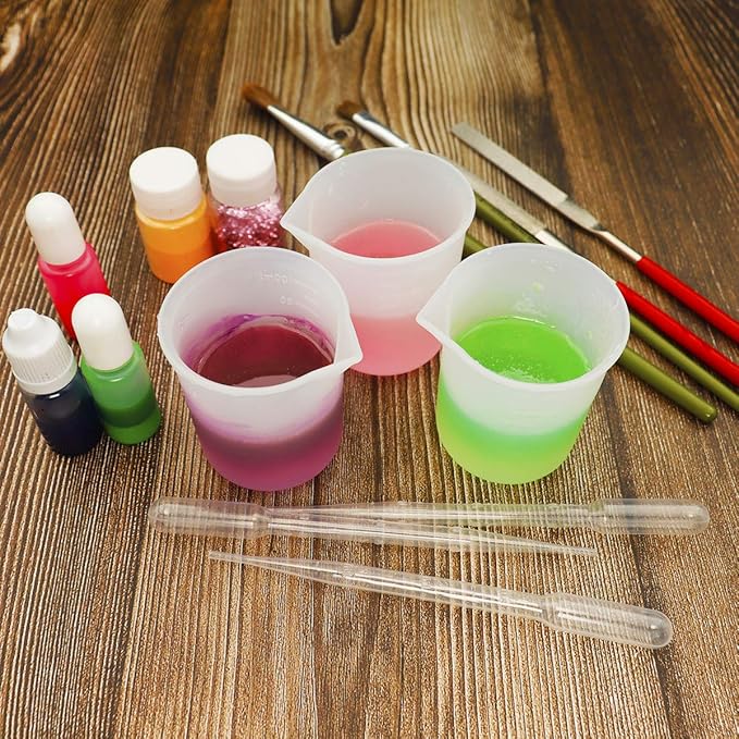 10 PCS 100ml Silicone Measuring Cups for Resin Non-Stick Mixing Cups Glue Tools, Precise Scale Toning Cups for Resin DIY Craft Jewelry Making