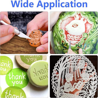 100 Pack Craft Hobby Blades #2 Craft Knife Blades Refill Hobby Knife Replacement Blade with Storage Box for Art and Crafting Scrapbooking Supplies Cutting Caving Stencil