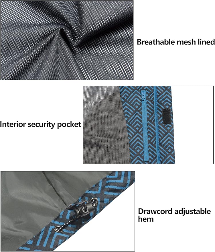 Little Donkey Andy Men's Waterproof Rain Jacket Outdoor Lightweight Rain Shell Coat for Hiking,Golf,Travel