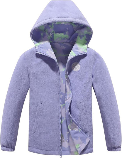 MGEOY Boys Girls Rain Jackets Lightweight Waterproof Hooded Raincoats Windbreakers for Kids 4-14Y