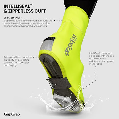 GripGrab Arctic Waterproof Deep Winter Road Cycling Shoe Covers Fleece Lined Thermal Cycling Road Bike Shoe Covers Waterproof Overshoes