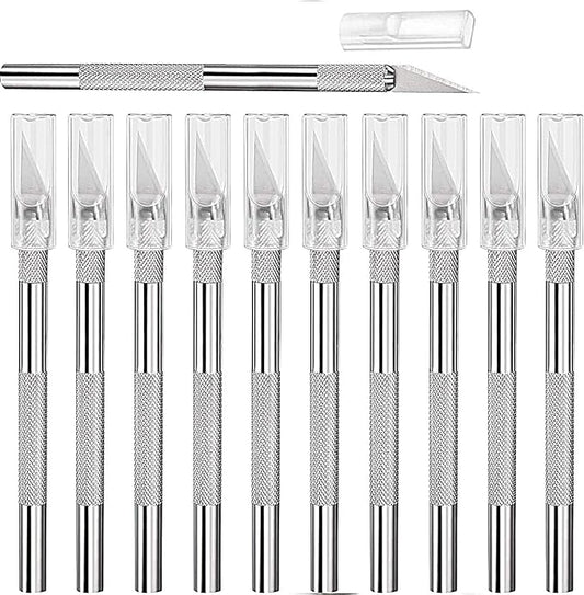 15 Pack Exacto Knife Set, Hobby Knife, Back to School Supplies Craft Knifes Kit for Art, Carving, DIY, Scrapbooking, Art, Cutting, Stencil(Silver)