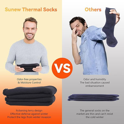 Sunew Warm Thermal Socks 4 Pack, Mens Womens Winter Heated Outdoor Skiing Thermal Socks