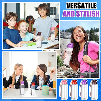 Mifoci 20 Pieces Water Bottle Bulk 17 oz Plastic Water Bottles Bulk Gym Sports Adults Reusable Large Bottles with Leak Proof Flip Top for Party Outdoor(Regular Style,Vibrant Color)