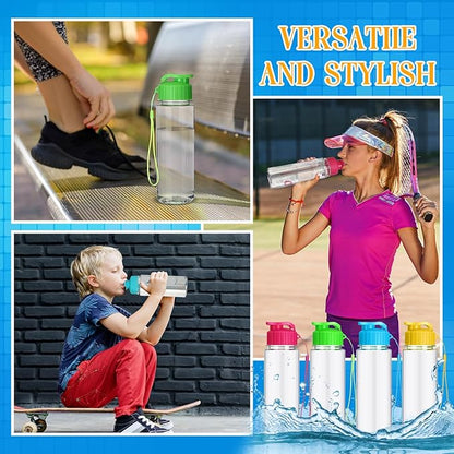 Mifoci 20 Pieces Water Bottle Bulk 17 oz Plastic Water Bottles Bulk Gym Sports Adults Reusable Large Bottles with Leak Proof Flip Top for Party Outdoor (Regular Style,Colorful)