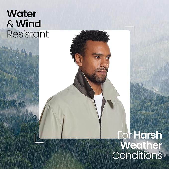 Weatherproof Men's Golf Jacket - Lightweight Windbreaker, Water-Resistant Microfiber Shell, Perfect for Golf & Casual Wear