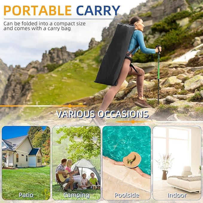 HABUTWAY Camping Cot with Mattress, 32" Extra Wide Camping Cots for Adults, Sleeping Cot for Adults Holds Up to 600LBS, Cots for Sleeping, Camp, Rv, Beach, Patio, Office Naps(Blue)