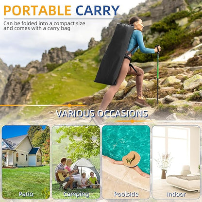 HABUTWAY Camping Cot with Mattress, 32" Extra Wide Camping Cots for Adults, Sleeping Cot for Adults Holds Up to 603LBS, Cots for Sleeping, Camp, Rv, Beach, Patio, Office Naps, 2PCS (Blue)