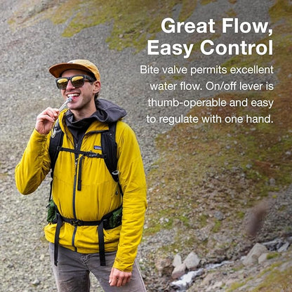 Osprey Hydraulics Backpack Water Reservoir with Bite Valve - BPA-Free, Leakproof Hydration Bladder with QuickConnect and Slide-Seal - Compatible with Most Hiking and Biking Packs, Clear