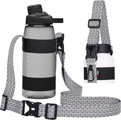 HEYSKAY Water Bottle Holder With Handle and Adjustable Shoulder Strap, Sling With Carabiner for 12oz-40oz Hydro Flask, Sports, Gym, Hiking, Camping, Walking