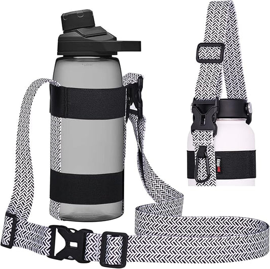 HEYSKAY Water Bottle Holder With Handle and Adjustable Shoulder Strap, Sling With Carabiner for 12oz-40oz Hydro Flask, Sports, Gym, Hiking, Camping, Walking