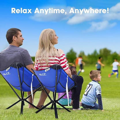 Portable Camping Chairs - 15s Setup & Compact 13" Fold - Backpacking Chair with Carry Bag, Camp Chair for Picnics, Fishing, Festival Sporting Events, Support 200 LBS - Blue