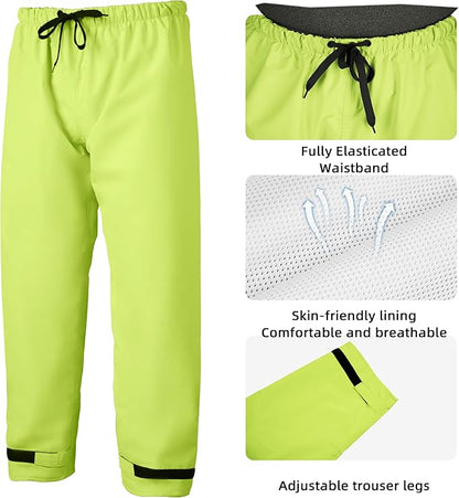 Coralrain Rain Suit Safety Waterproof Rain Jacket and Trouser Suit Raincoat With Hood lining For Men Women Adults Breathable