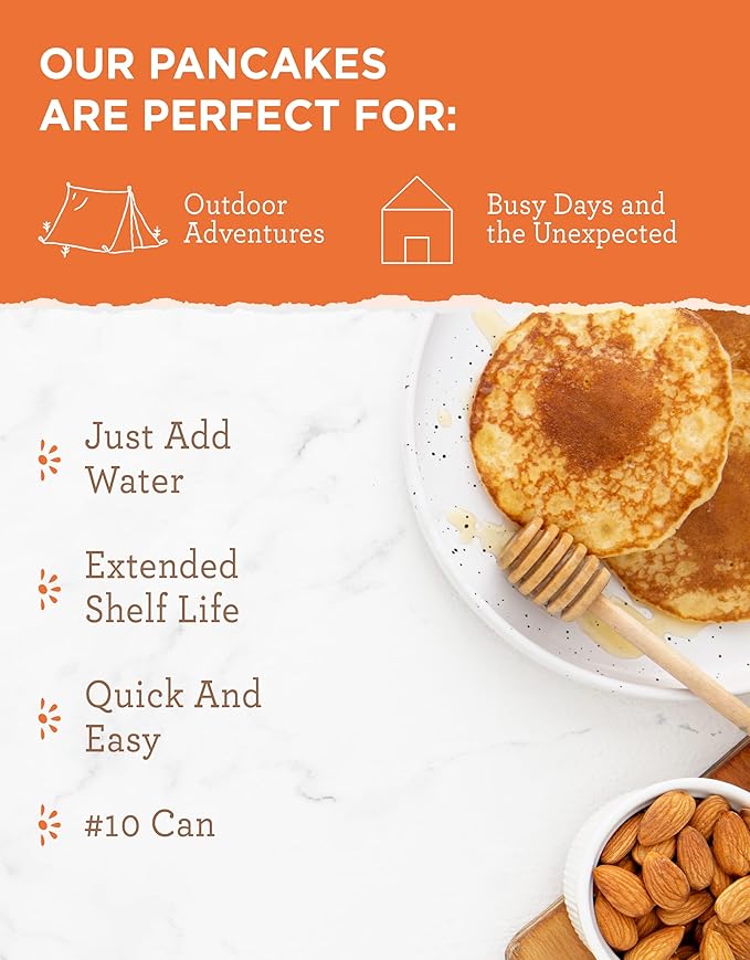 Simple Kitchen Homestyle Pancake Mix – 20 Servings for Family Meal Prep, Survival Just Add Water Canned Food, for Camping Meals, Backpacking & Hiking, #10 Can Package