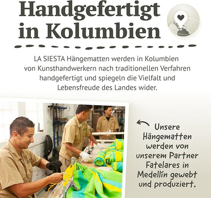 LA SIESTA Brisa Classic Hammock, Handmade, Weather-Resistant, Tear-Resistant Hammock for Indoor & Outdoor Relaxation, Size-King - Almond