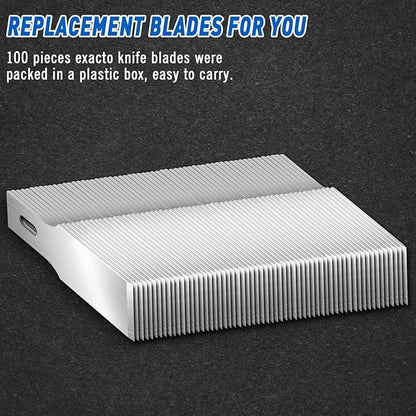 DIYSELF 100 Pack Exacto Knife Blade Refills #18, Hobby Blades Replacement, #18 Craft Knife Blades for Scrapbooking, Stencil, High Carbon Steel Exacto Blade (#18)