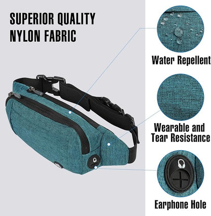 WATERFLY Fanny Pack Waist Bag: Small Hip Pouch Bum Bag Fannie Pack Phanny Fannypack Waistpack Bumbag Beltbag Sport Slim Fashionable for Jogging Hiking Hiker Woman Man