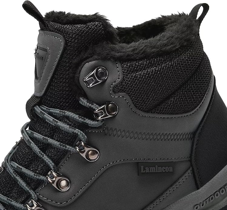 Lamincoa Mens Snow Boots Water Resistant Hiking Boots for Men Non-slip Winter Outdoor Warm Comfort Camping Backpacking Shoe