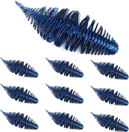 Soft Swimbait Lures, Soft Plastic Fishing Lures Kit, Bass Fishing Lure Swim Baits with 5 Color, Threaded Small Needle Tail for Trout, Crappie, Bass, Redfish, Freshwater, Saltwater