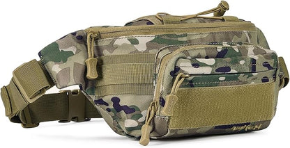 3.5L Military Tactical Fanny Pack | Molle, Quick Access, EDC, Hiking, Travel, Fit Most Men's Waist (Camo)
