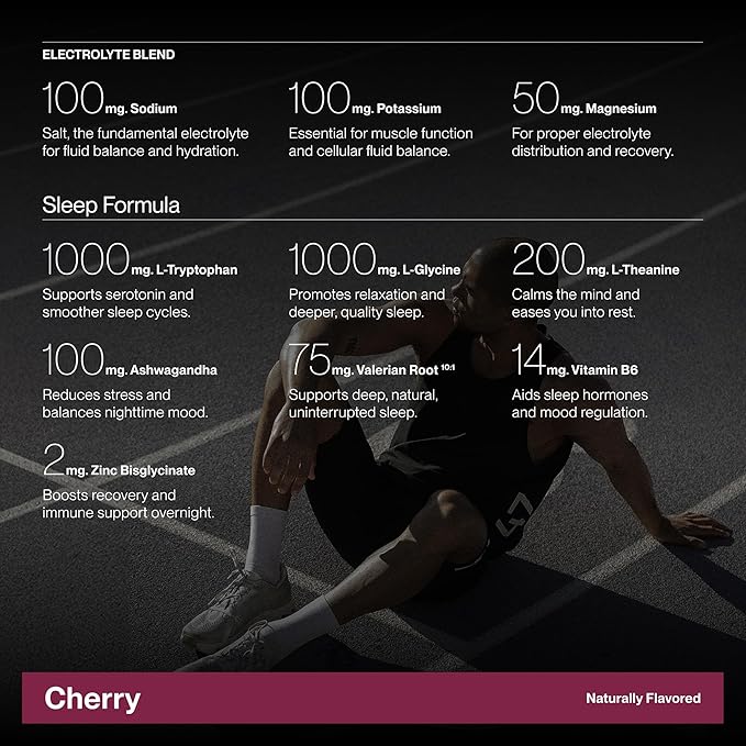 Cadence Sachets Recover Cherry - Carton (5g x 30) Science-Backed Overnight Hydration & Sleep Blend | Zero Caffeine | Vegan, Keto & Paleo Friendly | Sodium, Potassium & Magnesium for Recovery