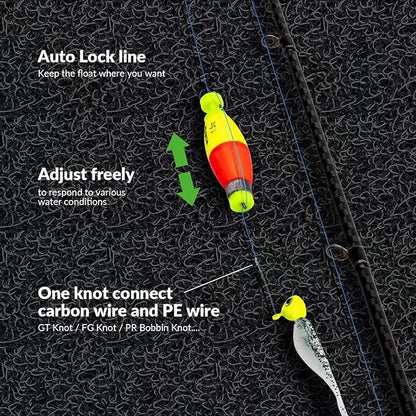 THKFISH Fishing Bobbers 5PCS EVA Foam Round Floats Red/Green Snap-On Spring Fishing Buoy Accessories for Freshwater Saltwater