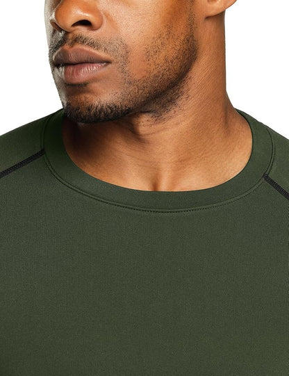 TSLA Men's Thermal Long Sleeve Compression Shirts, Athletic Base Layer Top, Winter Gear Running T-Shirt