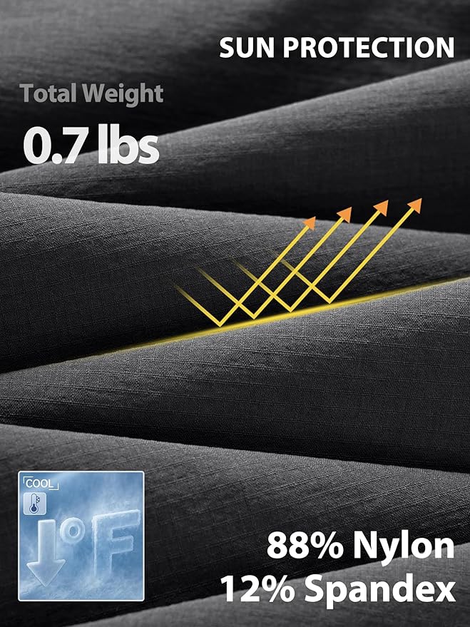 Mens Hiking Pants Lightweight Cargo Work Tactical Nylon Stretch Waterproof Quick Dry Fishing Travel Outdoor 6 Pockets