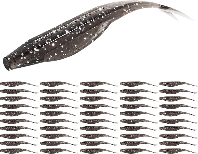 Forked Tail Soft Baits- Realistic Jerk Bait & Fluke Action Soft Lures for Bass, Trout & Crappie - Versatile Freshwater & Saltwater Fishing Bait (2.75"-5")