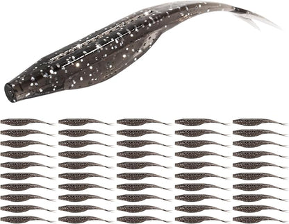 Forked Tail Soft Baits- Realistic Jerk Bait & Fluke Action Soft Lures for Bass, Trout & Crappie - Versatile Freshwater & Saltwater Fishing Bait (2.75"-5")