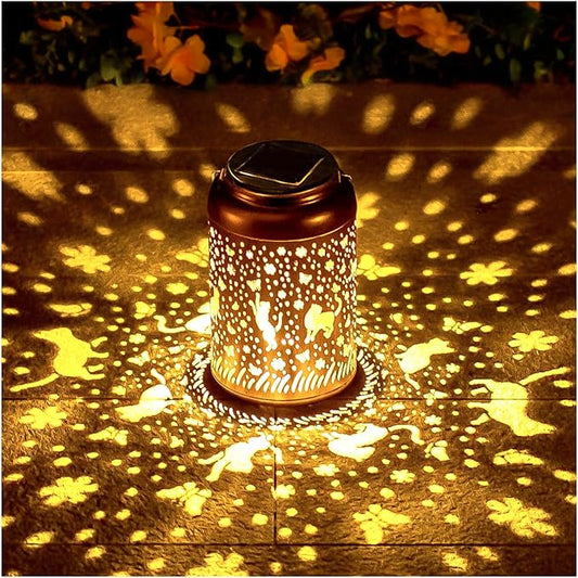 Cat Solar Lanterns Outdoor Hanging Waterproof Solar Lights Cat Gifts for Women Men Metal Decorative LED Lanterns for Outside, Patio, Landscape, Yard Decor, Garden Decorations