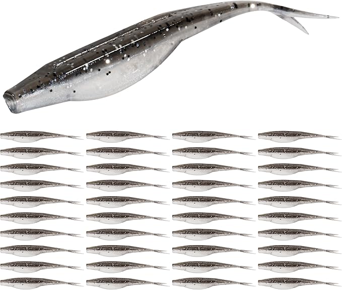 Forked Tail Soft Baits- Realistic Jerk Bait & Fluke Action Soft Lures for Bass, Trout & Crappie - Versatile Freshwater & Saltwater Fishing Bait (2.75"-5")