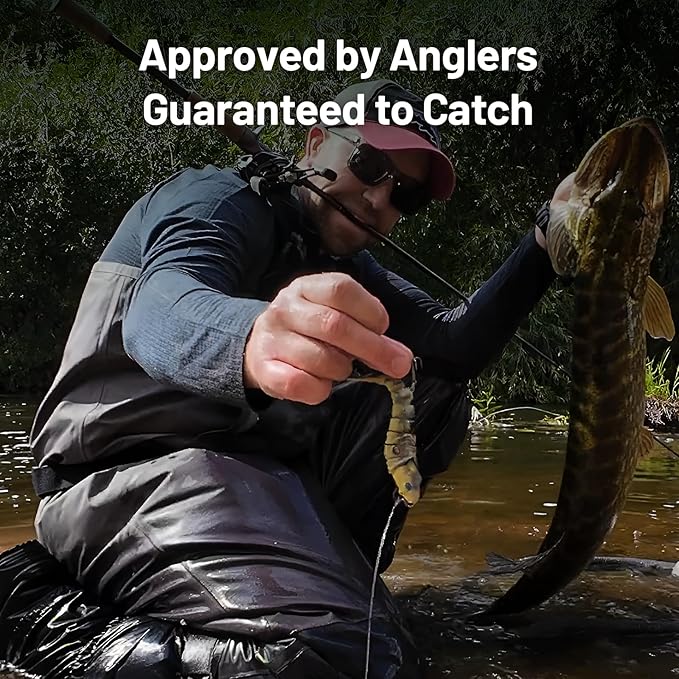 Handing Swimbaits for Bass Pike Walleye, 3 Pieces Lifelike Multi-Jointed Fishing Lures with Mustad Hooks, Fishing Bait for Freshwater and Saltwater