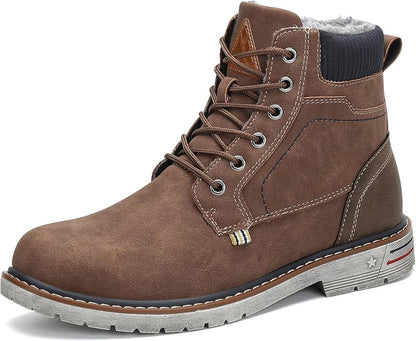 Mishansha Men's Waterproof Snow Boots, Insulated Warm Lined Winter Boot for Cold Weather, Non-Slip Outdoor Trekking Hiking Shoes Size 4-13.5