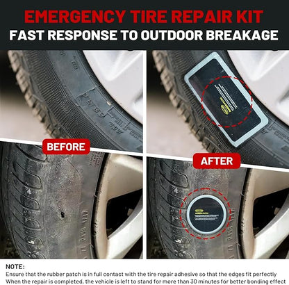 Sidewall Tire Repair Kit, Off-Road 4x4 Emergency Tire Patch Kit, UTV ATV Outdoor No Need to Remove Rubber Patch Kit Scratch or Puncture Repair Off-Road Accessories