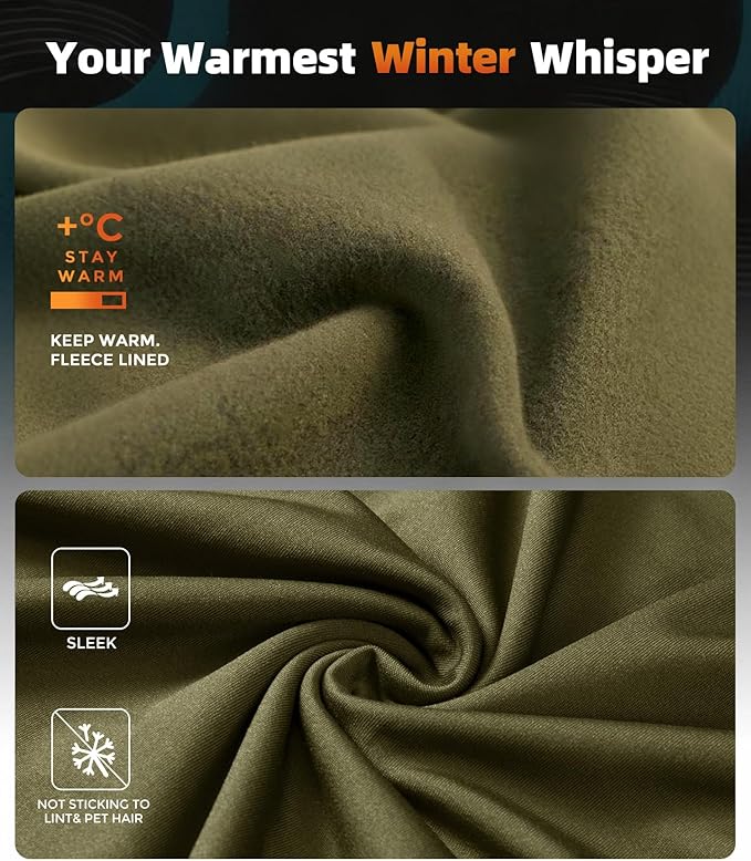 CL convallaria Mens Thermal Underwear Set with Fly Long Johns Base Layer Winter Hunting Gear Sport Top and Bottom