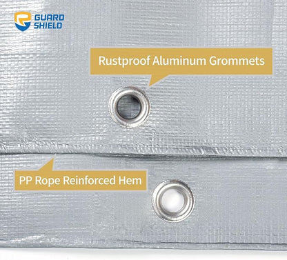 GUARD SHIELD Heavy Duty Tarp 30x40 Feet Silver Multi Purpose Thick Waterproof Poly Tarp Cover 10mil