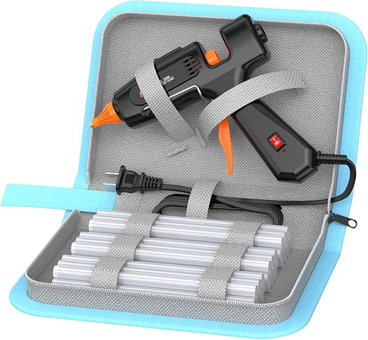 IZIO100W Hot Glue Gun Kit, Fast Heating for DIY Crafts Home Repair, Includes 21 Glue Sticks, Anti-Scald Nozzle, Pouch